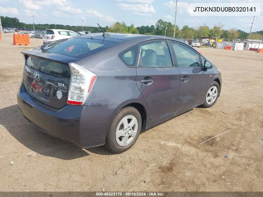 2011 Toyota Prius Three VIN: JTDKN3DU0B0320141 Lot: 40323170