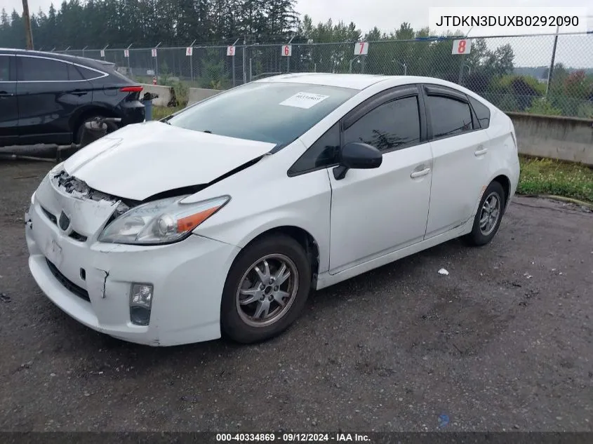 2011 Toyota Prius Three VIN: JTDKN3DUXB0292090 Lot: 40334869