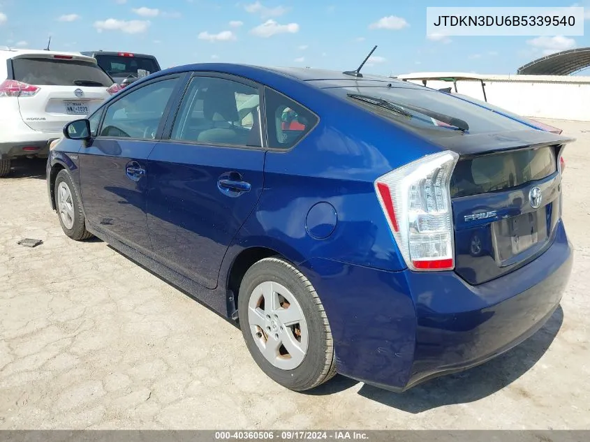 JTDKN3DU6B5339540 2011 Toyota Prius Two