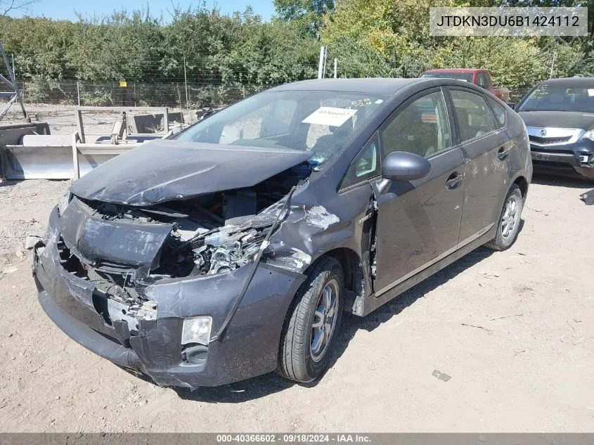 JTDKN3DU6B1424112 2011 Toyota Prius