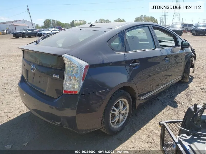 JTDKN3DU6B1424112 2011 Toyota Prius