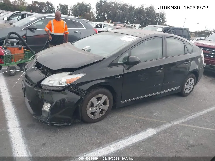 JTDKN3DU1B0309729 2011 Toyota Prius Four