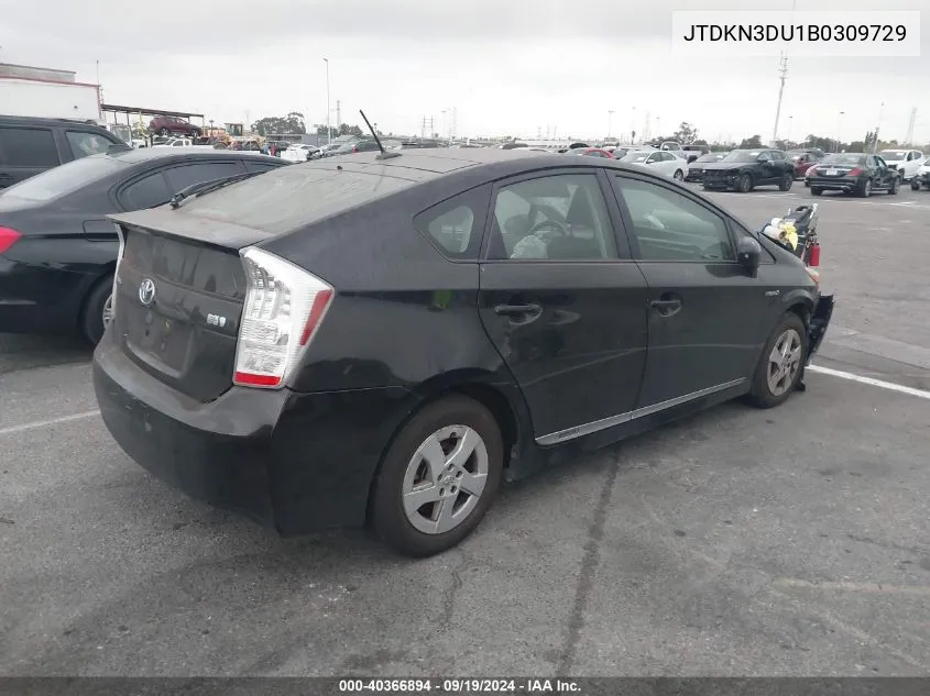 JTDKN3DU1B0309729 2011 Toyota Prius Four