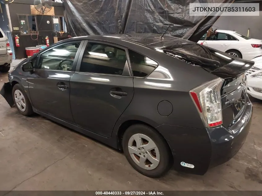 2011 Toyota Prius Four VIN: JTDKN3DU7B5311603 Lot: 40440333