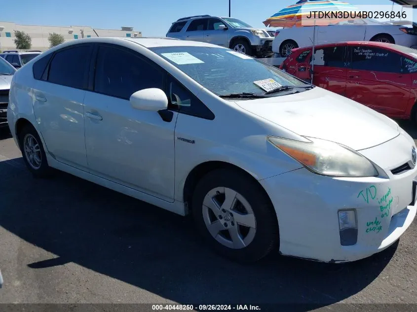 2011 Toyota Prius Four VIN: JTDKN3DU4B0296846 Lot: 40448250