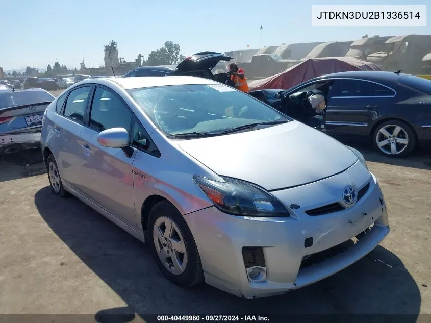 2011 Toyota Prius Four VIN: JTDKN3DU2B1336514 Lot: 40449980