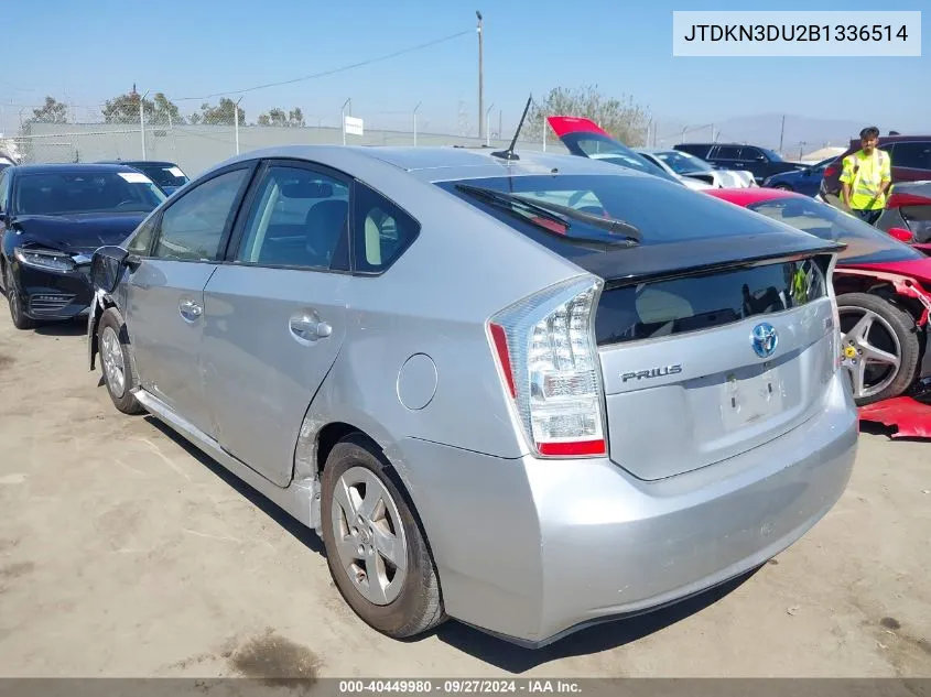 2011 Toyota Prius Four VIN: JTDKN3DU2B1336514 Lot: 40449980