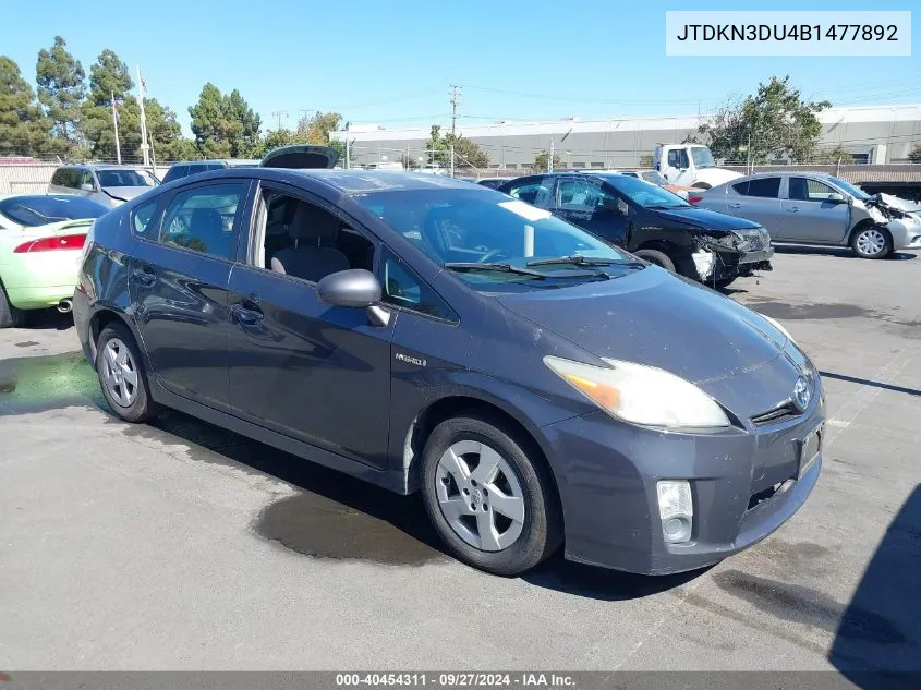 2011 Toyota Prius Two VIN: JTDKN3DU4B1477892 Lot: 40454311