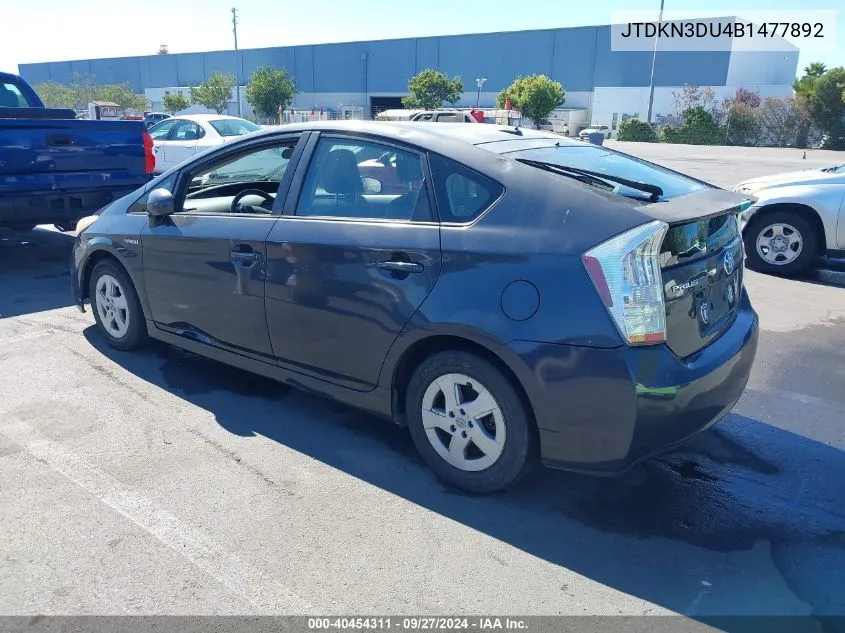 2011 Toyota Prius Two VIN: JTDKN3DU4B1477892 Lot: 40454311