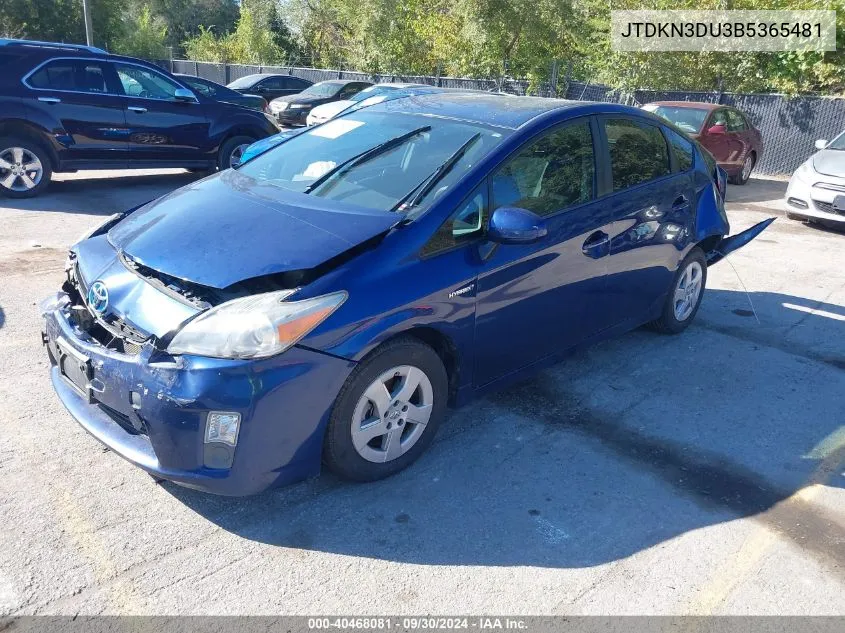 JTDKN3DU3B5365481 2011 Toyota Prius Three