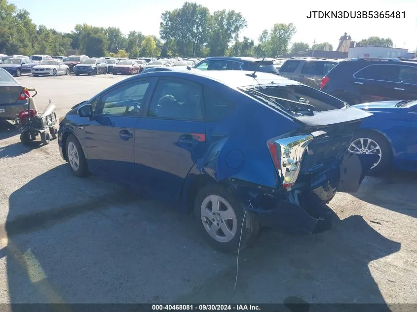 JTDKN3DU3B5365481 2011 Toyota Prius Three