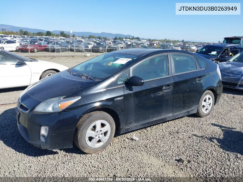 2011 Toyota Prius Two VIN: JTDKN3DU3B0263949 Lot: 40487798