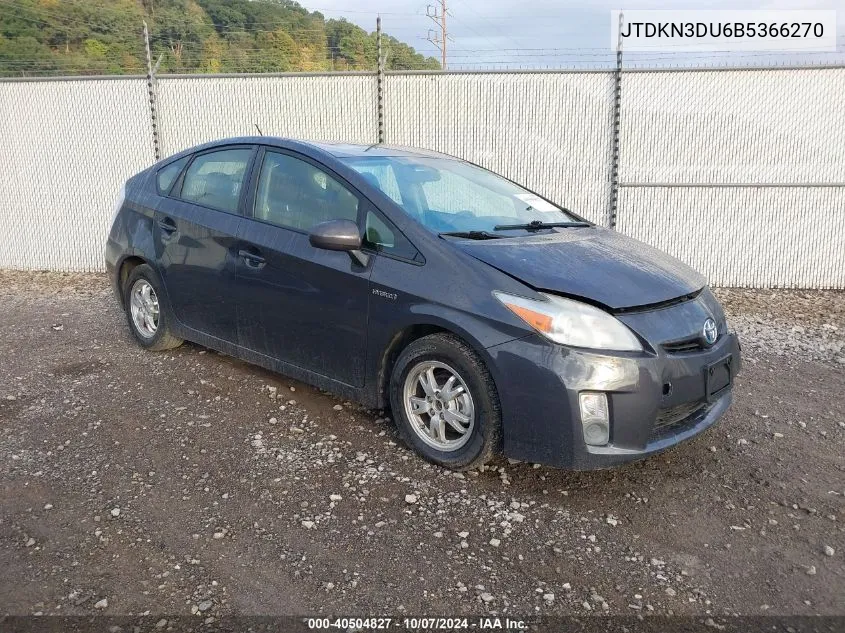 2011 Toyota Prius Two VIN: JTDKN3DU6B5366270 Lot: 40504827