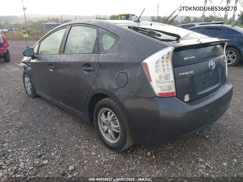 2011 Toyota Prius Two VIN: JTDKN3DU6B5366270 Lot: 40504827