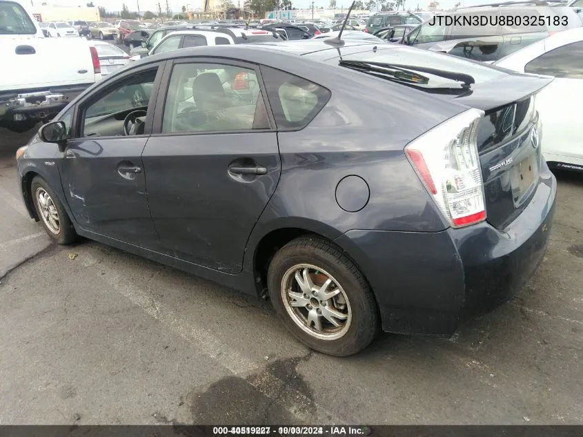 2011 Toyota Prius Four VIN: JTDKN3DU8B0325183 Lot: 40519227