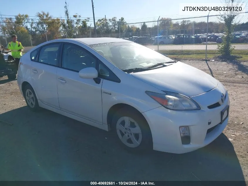 2011 Toyota Prius Three VIN: JTDKN3DU4B0329120 Lot: 40692681