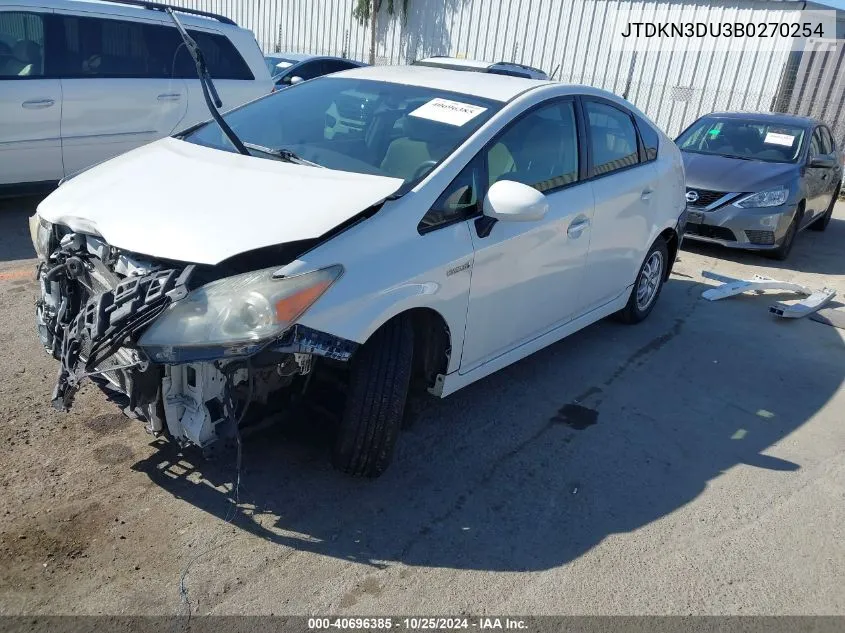 2011 Toyota Prius Two VIN: JTDKN3DU3B0270254 Lot: 40696385