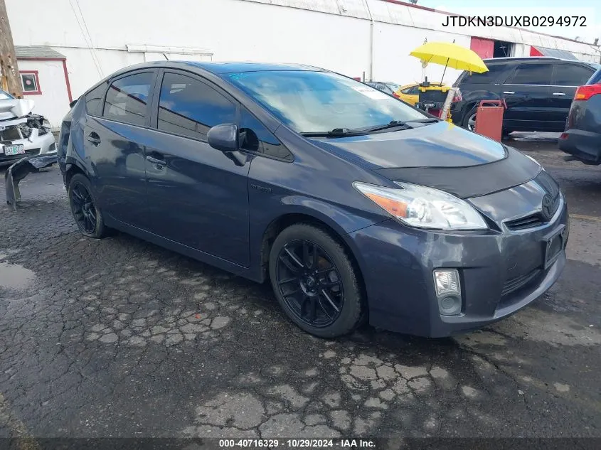 2011 Toyota Prius Three VIN: JTDKN3DUXB0294972 Lot: 40716329