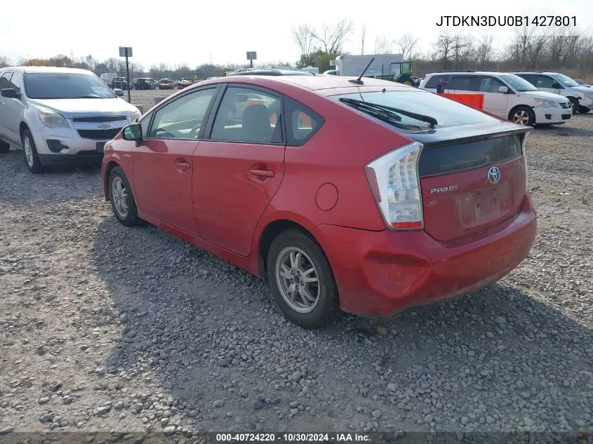 JTDKN3DU0B1427801 2011 Toyota Prius Two