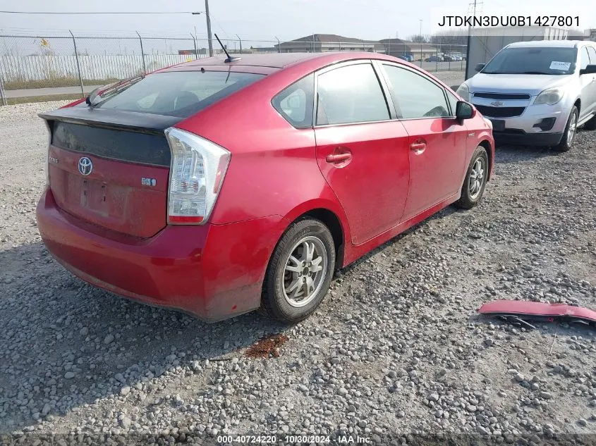 JTDKN3DU0B1427801 2011 Toyota Prius Two