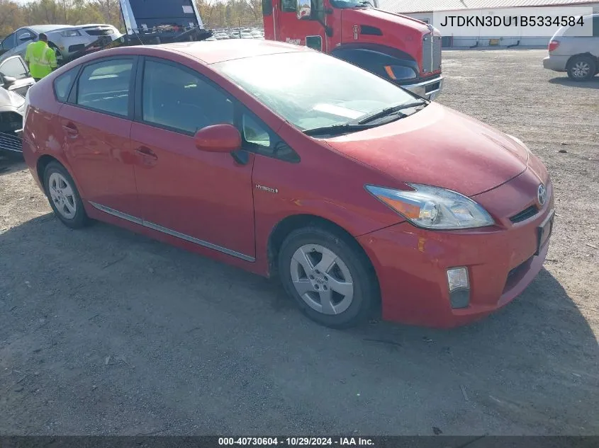 2011 Toyota Prius Two VIN: JTDKN3DU1B5334584 Lot: 40730604