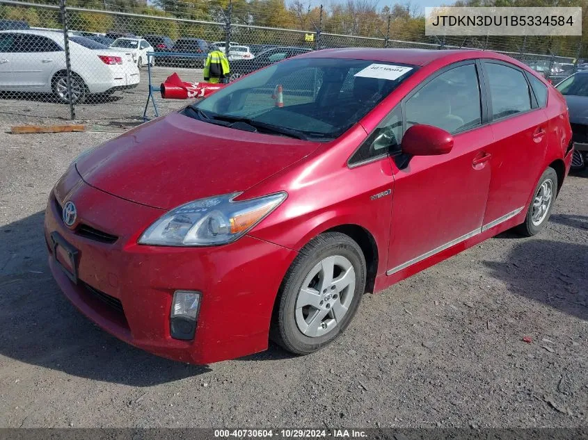 JTDKN3DU1B5334584 2011 Toyota Prius Two