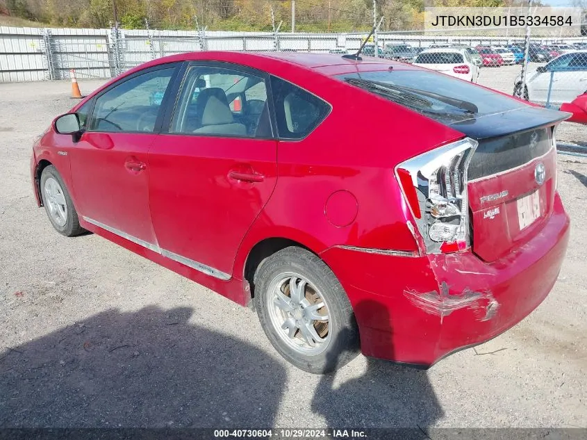 2011 Toyota Prius Two VIN: JTDKN3DU1B5334584 Lot: 40730604