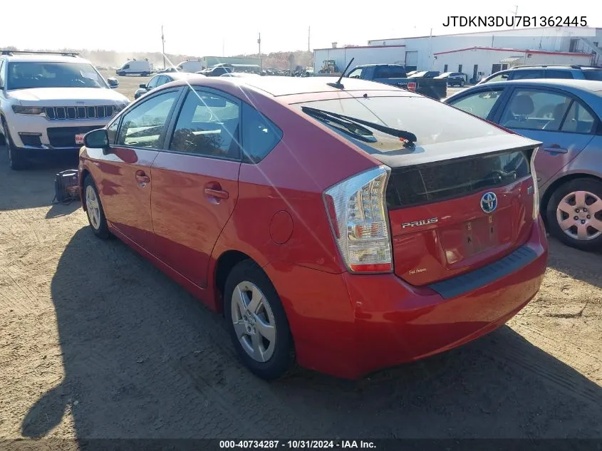 2011 Toyota Prius Two VIN: JTDKN3DU7B1362445 Lot: 40734287