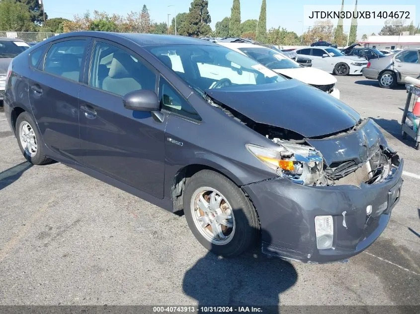 2011 Toyota Prius Two VIN: JTDKN3DUXB1404672 Lot: 40743913