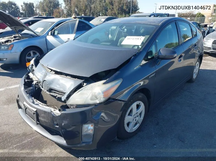 2011 Toyota Prius Two VIN: JTDKN3DUXB1404672 Lot: 40743913