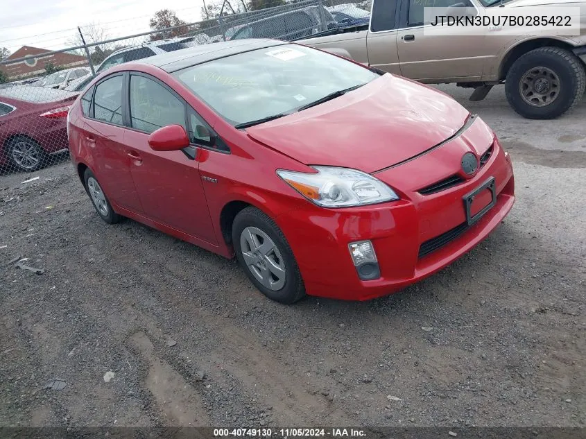 2011 Toyota Prius Three VIN: JTDKN3DU7B0285422 Lot: 40749130