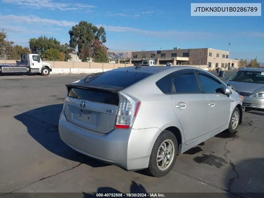 2011 Toyota Prius Three VIN: JTDKN3DU1B0286789 Lot: 40752508