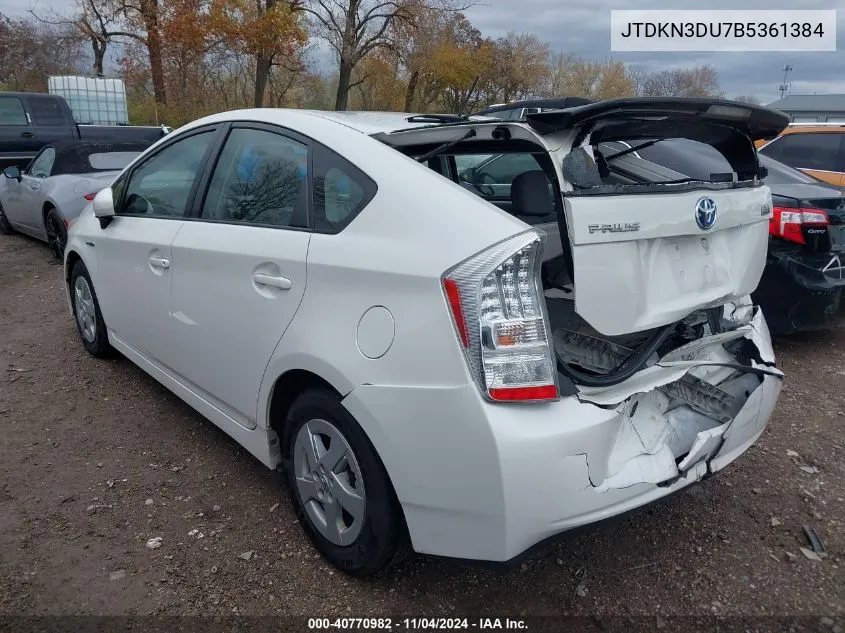 JTDKN3DU7B5361384 2011 Toyota Prius Two