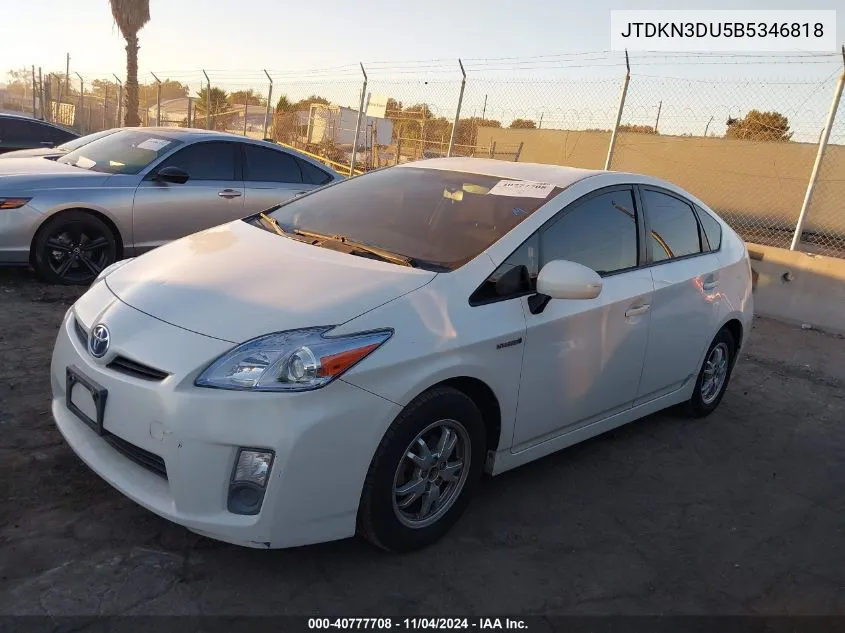 2011 Toyota Prius Two VIN: JTDKN3DU5B5346818 Lot: 40777708