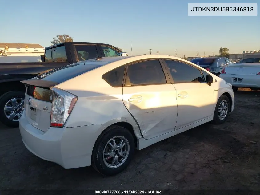 2011 Toyota Prius Two VIN: JTDKN3DU5B5346818 Lot: 40777708