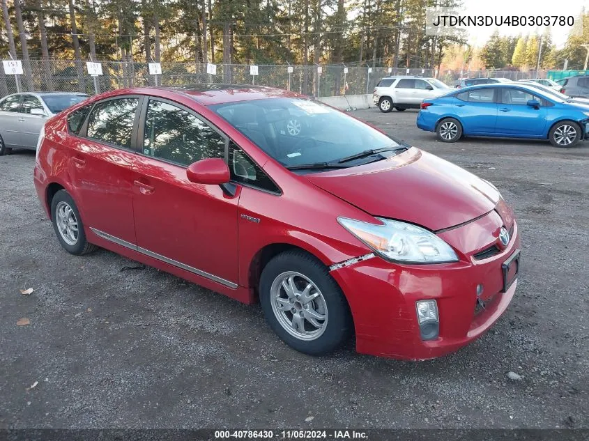 2011 Toyota Prius Three VIN: JTDKN3DU4B0303780 Lot: 40786430