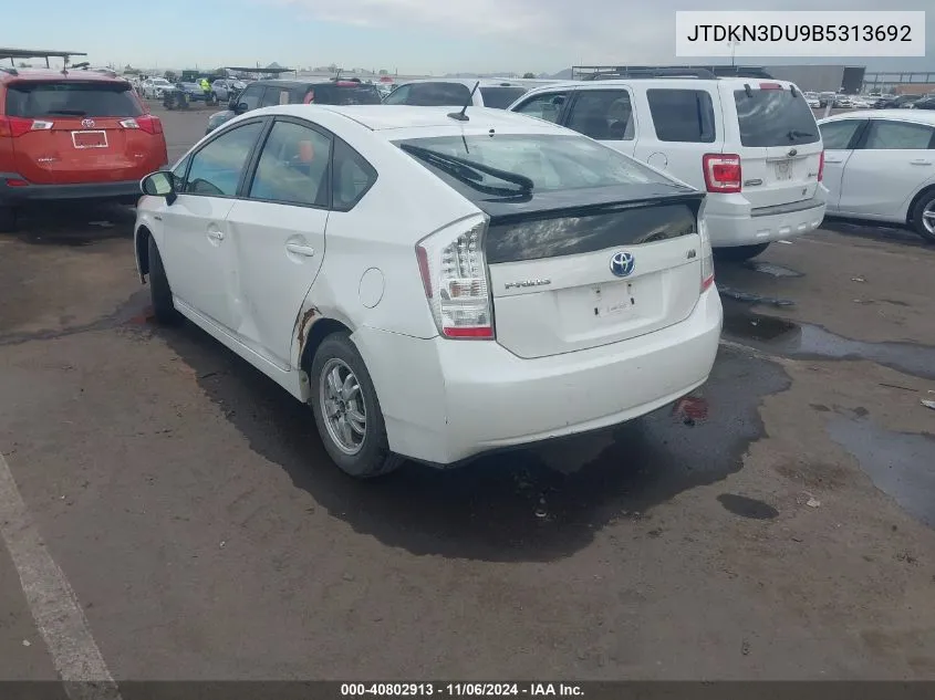 2011 Toyota Prius Two VIN: JTDKN3DU9B5313692 Lot: 40802913