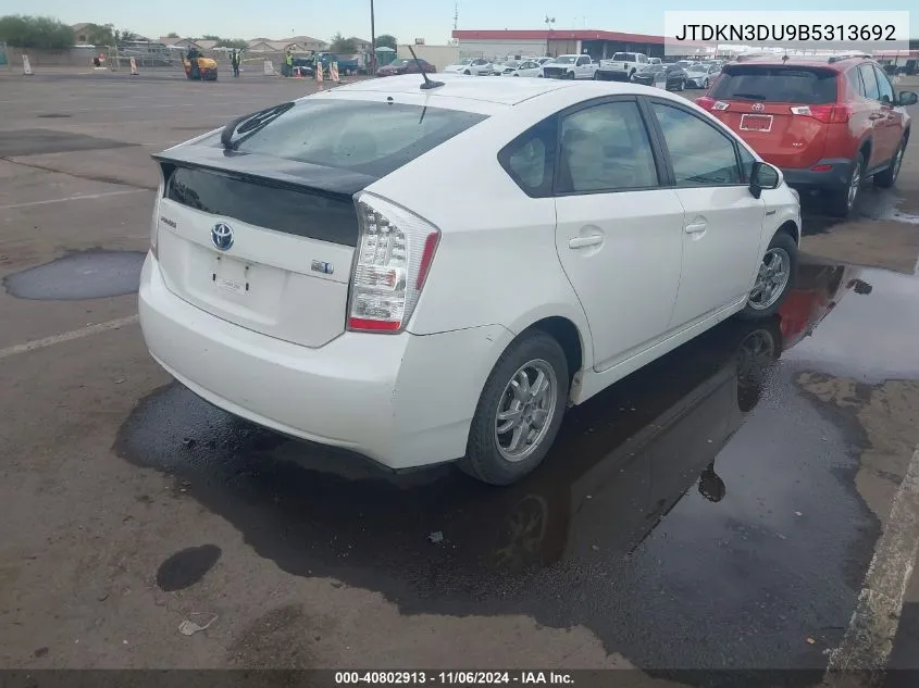 2011 Toyota Prius Two VIN: JTDKN3DU9B5313692 Lot: 40802913