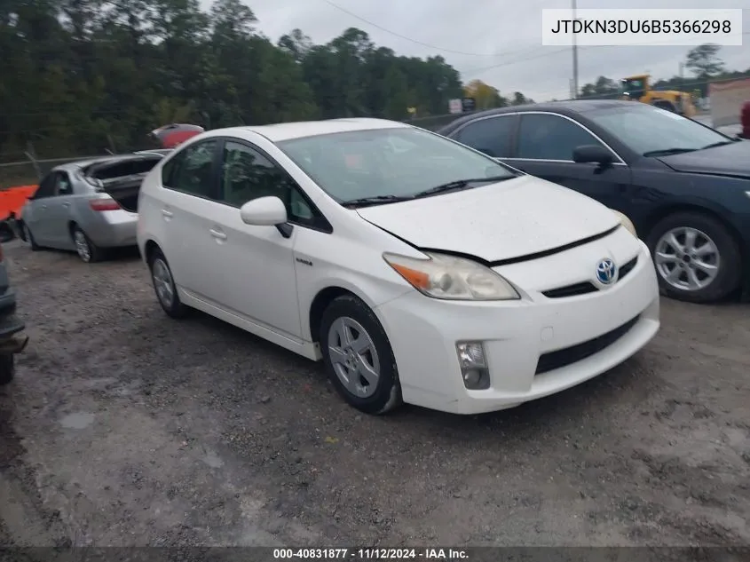 2011 Toyota Prius Two VIN: JTDKN3DU6B5366298 Lot: 40831877