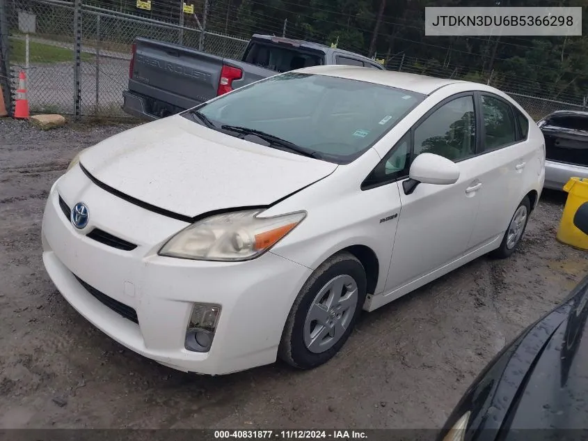 2011 Toyota Prius Two VIN: JTDKN3DU6B5366298 Lot: 40831877