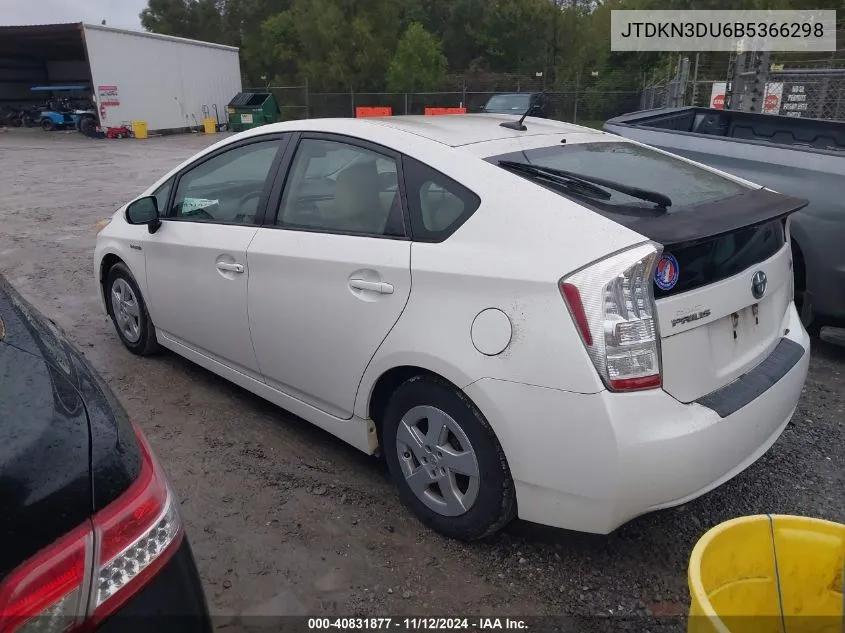 2011 Toyota Prius Two VIN: JTDKN3DU6B5366298 Lot: 40831877