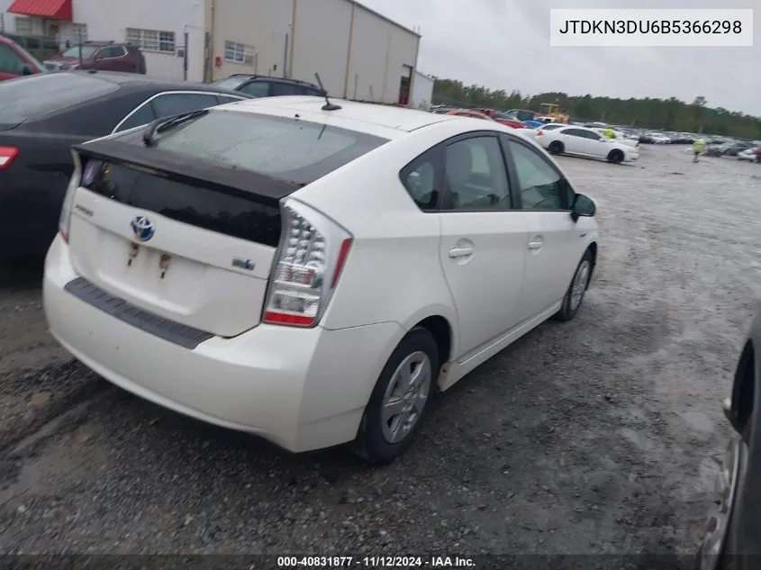 2011 Toyota Prius Two VIN: JTDKN3DU6B5366298 Lot: 40831877