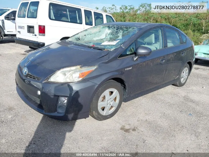 2011 Toyota Prius Two VIN: JTDKN3DU2B0278877 Lot: 40835494