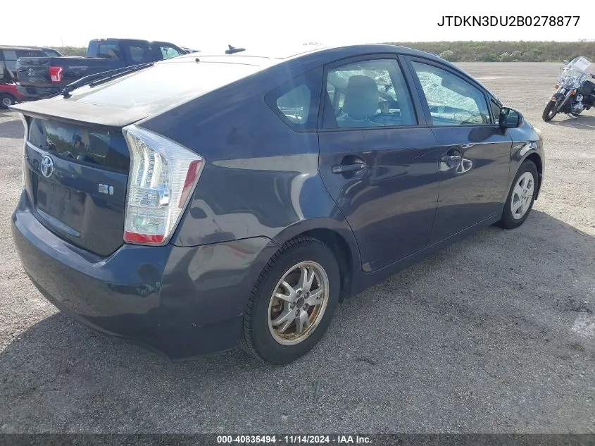 2011 Toyota Prius Two VIN: JTDKN3DU2B0278877 Lot: 40835494