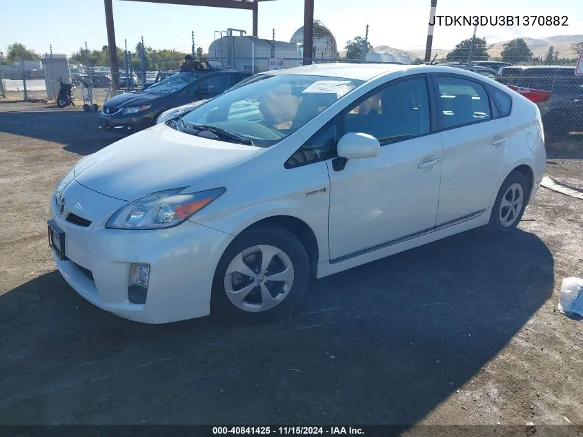 2011 Toyota Prius Two VIN: JTDKN3DU3B1370882 Lot: 40841425