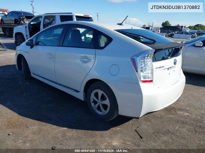 2011 Toyota Prius Two VIN: JTDKN3DU3B1370882 Lot: 40841425