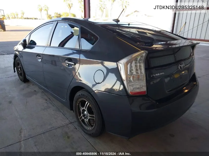 2011 Toyota Prius Two VIN: JTDKN3DU2B5325148 Lot: 40845806