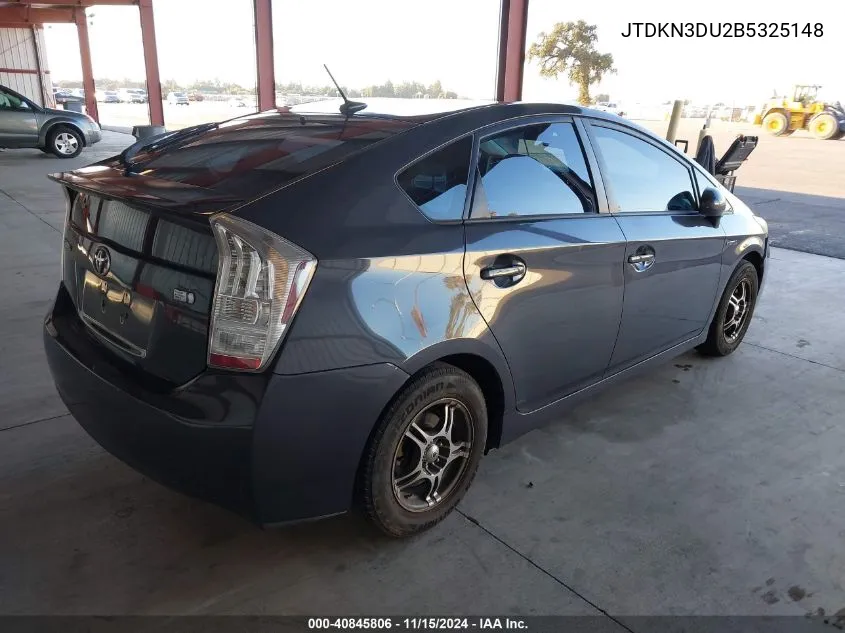 2011 Toyota Prius Two VIN: JTDKN3DU2B5325148 Lot: 40845806