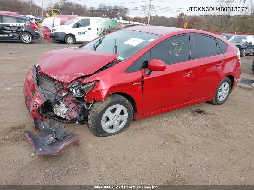 2011 Toyota Prius Three VIN: JTDKN3DU4B0313077 Lot: 40866282