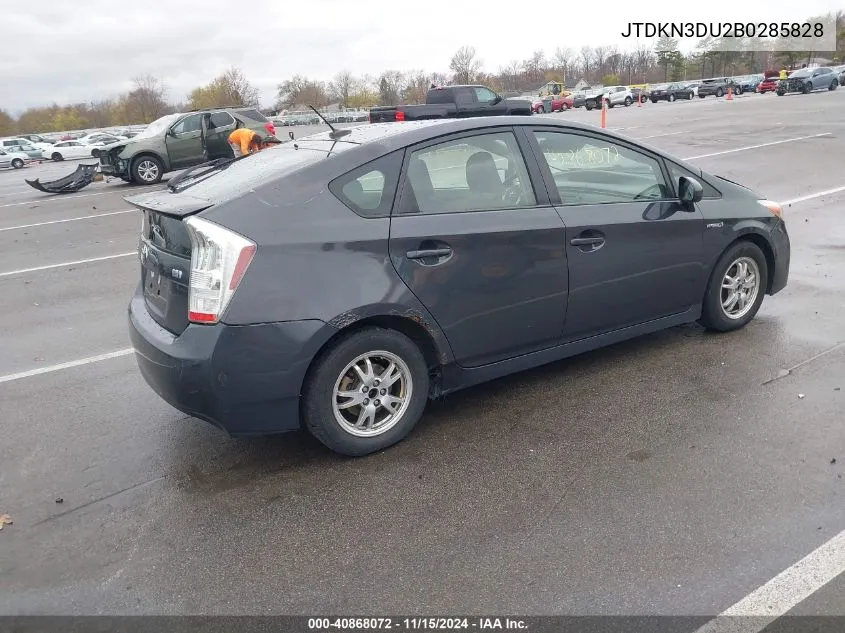 2011 Toyota Prius Two VIN: JTDKN3DU2B0285828 Lot: 40868072